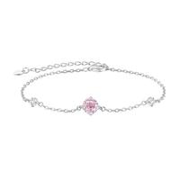 周大生玫瑰星云手链纯银S925轻奢高级设计手饰女款玫瑰粉