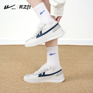 回力天之力德训鞋女2025春季厚底板鞋透气休闲鞋款鞋子 WXY-F063G米/卡其 35