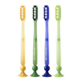  ecoobix/白惜 细软毛 牙刷 加长刷头 底部吸盘  4支