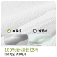 一宅一物春夏袜子男7A抗菌袜子100%纯棉袜消臭短袜中筒袜黑色百搭新疆棉 白色船袜7双装