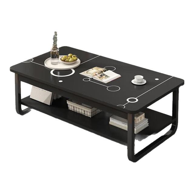 修乐 茶几客厅 沙发茶桌 黑色+白圈80cm