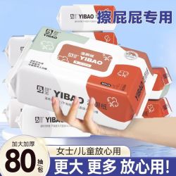 益宝 大包湿厕纸婴幼儿可用 80抽*5包