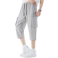 361°【冰丝凉爽】夏季男士七分工装裤大口袋设计薄款透气运动休闲裤子