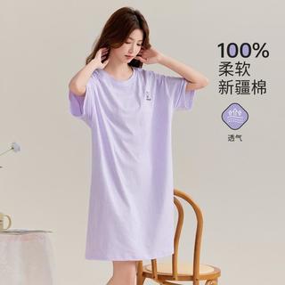 【100%纯棉】夏季薄款睡裙女士家居服透气舒适睡裙宽松可外穿