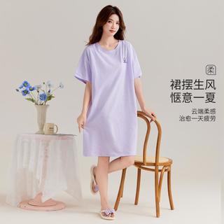 【100%纯棉】夏季薄款睡裙女士家居服透气舒适睡裙宽松可外穿