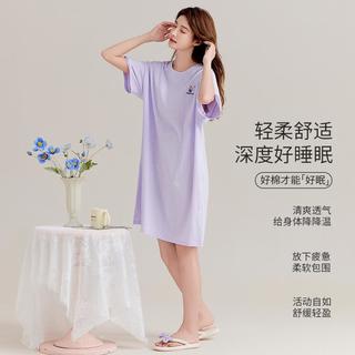 【100%纯棉】夏季薄款睡裙女士家居服透气舒适睡裙宽松可外穿