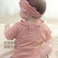 巴厘小猪女宝宝包屁衣夏季短袖薄款连体衣甜美公主风小哈衣莫代尔婴儿衣服