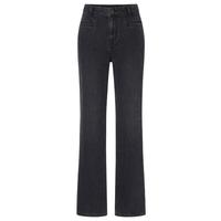 设计感中线开衩黑色牛仔裤女装