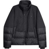 劲霸男装秋冬纯色立领宽松薄款商务休闲短版茄克薄羽绒服|FRDT3187 黑色 3XL