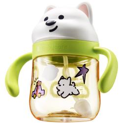 babycare 西高地学饮杯 PPSU材质 光电青 260ml 儿童水杯