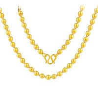 中鑫珠宝 黄金项链男女款足金999.9金项链光珠磨砂圆珠佛珠金项链 磨砂款23.02g（50cm）