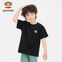 大嘴猴(paul frank)童装儿童短袖T恤2025款男女童宽松舒适休闲纯棉中大童上衣 02AB黑色 150