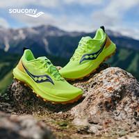 索康尼 saucony 游隼14越野跑步鞋男减震户外耐磨跑山运动鞋荧光绿兰43