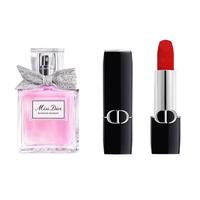 Dior MISS DIOR迪奥小姐香水系列 口红香水套装 (花漾女士淡香水EDT 30ml+新烈艳唇膏 丝绒 #999 3.5g)