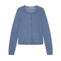 浅紫色轻薄透气开衫毛针织衫女