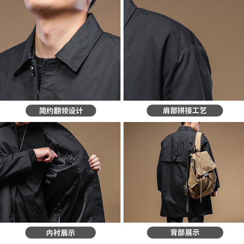  季言 中长款 男士风衣