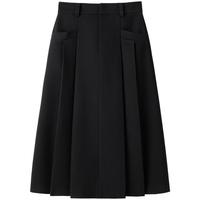 【A字长裙】冬女中长款高腰压褶半身裙季通勤宽松A字裙多色