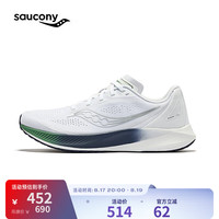 索康尼 saucony MIRAGE FLOW轻量透气跑鞋男子夏季缓震跑步鞋运动鞋男 浅紫白1 42.5