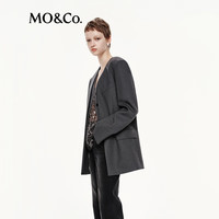 MO&Co.【C+系列】假两件西装2025秋无领垫肩廓形中性外套MBE3BLA018 深花灰色 XS /155