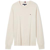 TOMMY HILFIGER【柔软纯棉】25秋冬男撞色条纹学院风针织衫/款纯色毛衣 【简约合身毛衣】天幕白8P0 XL （：165-180斤）