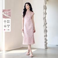【2025设计师精选】初秋清雅新中式改良旗袍缎面连衣长裙女