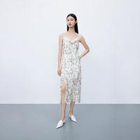 LILY 夏款别致印花洋气荡领吊带裙连衣裙