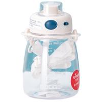 道奇大肚杯Tritan塑料杯男女士大容量夏季水壶运动户外吸管杯子 雪球白700ml 【吸管-刻度-背带】