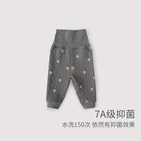 巴厘小猪宝宝裤子秋冬高腰护肚婴幼儿保暖裤夹丝加厚男女童打底裤 中灰 100 cm