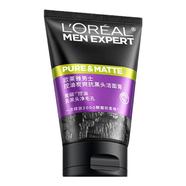 88VIP：巴黎欧莱雅 欧莱雅男士洗面奶洁面乳洁面膏 男士控油炭爽抗黑头洁面膏50ml
