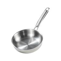 双枪316L不锈钢平底煎锅 家用加厚无涂层煎蛋烙饼牛排不粘锅26cm 26cm(无盖)- 0涂层316L煎炒锅