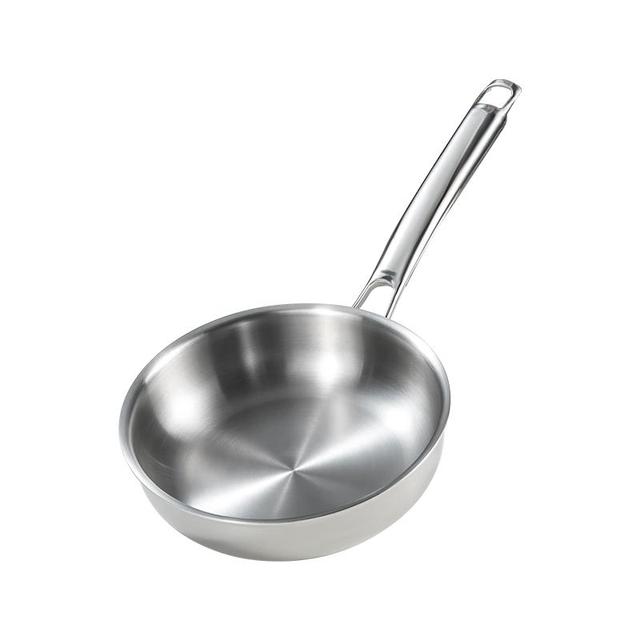 双枪 316L不锈钢平底煎锅 家用加厚无涂层煎蛋烙饼牛排不粘锅26cm 26cm 无盖