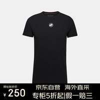 猛犸象 夏季男士户外休闲舒适轻盈印花短袖运动T恤1017-04481 黑色 M