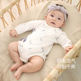 巴厘小猪新生婴儿儿包屁衣夏季薄款长袖空调服睡衣莫代尔棉连体衣宝宝衣服