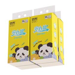 斑布 悬挂式抽纸 5层250抽*4提M码 本色纸（赠品是同款，最终到手4件）