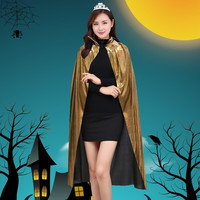 华峻宇 万圣节服装儿童美国队长披风装饰男孩女孩幼儿园节日演出表演道具 金色亮片披风