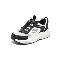 Skechers斯凯奇男童鞋板鞋运动鞋405256L 透气/白色/黑色/WBK 35