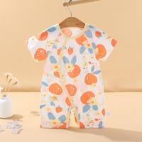 布比 BOOBEE 婴儿短袖连体睡袋无骨夏季薄款男女宝宝哈衣夏装睡衣新生儿爬服