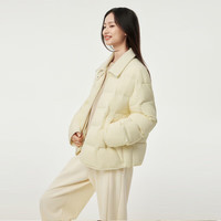 坦博尔(Tanboer)2025秋冬羽绒服女轻薄短款衬衫领韩版休闲时尚百搭外套TBF330226D (160) 建议体重110斤-120斤