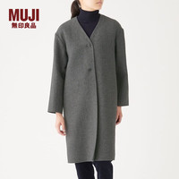 MUJI 無印良品 女士中长款大衣 W9AD225 深灰色