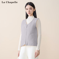 拉夏贝尔（La Chapelle）马甲男女短款2025年秋冬时尚百搭薄款背心外套 灰色 【女款马甲】 L