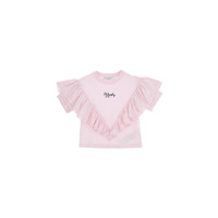 PHILOSOPHY DI LORENZO SERAFINI Philosophy夏季女童粉色棉质罗纹T恤上衣