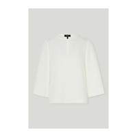 Theory 简约优雅宽松象牙白色丝缎女衫