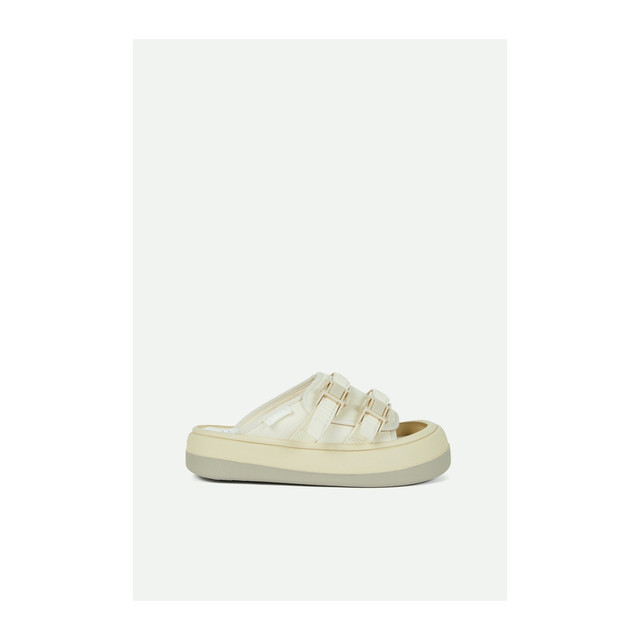 Eytys 女带缀饰可调节宽幅鞋面帆布白色凉鞋