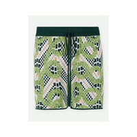 珀琅汐 PRONOUNCE 男直筒提花棉质混纺针织短裤休闲裤