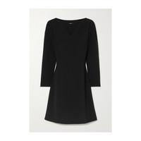 Theory 卡迪面料迷你黑色中裙连衣裙