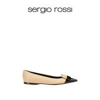 88VIP：sergio rossi SR女鞋SR1系列简约拼色优雅尖头平底鞋