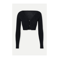 JACQUEMUS 女士混纺针织短款黑色上衣