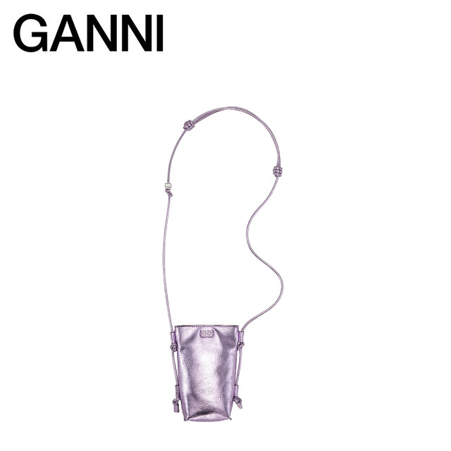 88VIP：GANNI 女包 淡紫色迷你信封包竖款手机包A6389476