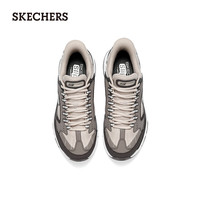 斯凯奇（Skechers）闪穿鞋银翼鞋|2025秋季男鞋一脚蹬休闲老爹鞋轻质耐磨233155 棕色/灰褐色/BRTP 45.5