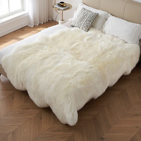 欧凡迪 ALLFOND 澳洲羊毛床垫毛毛整张羊皮床褥子轻奢榻榻米床毯真羊皮毛垫子 RF 象牙白 澳洲款  4P/1.0*1.8m